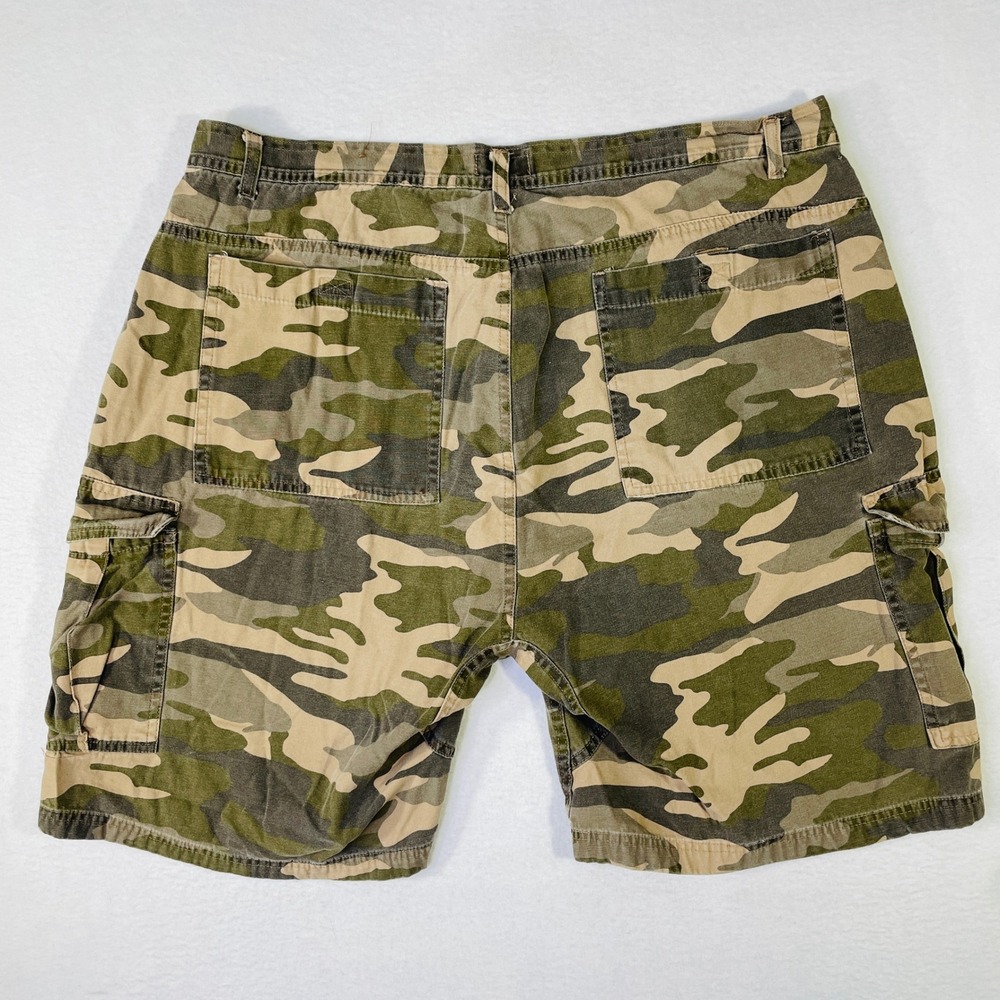 Lincoln Outfitters Mens Camo Cargo Shorts Green Brown Cotton Size 42 Woodland - Picture 9 of 9